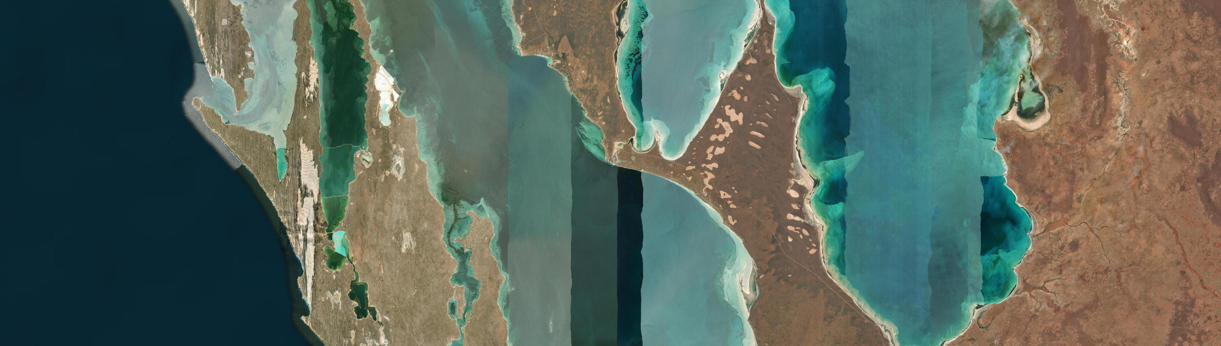 Aerial view of Shark Bay, WA
