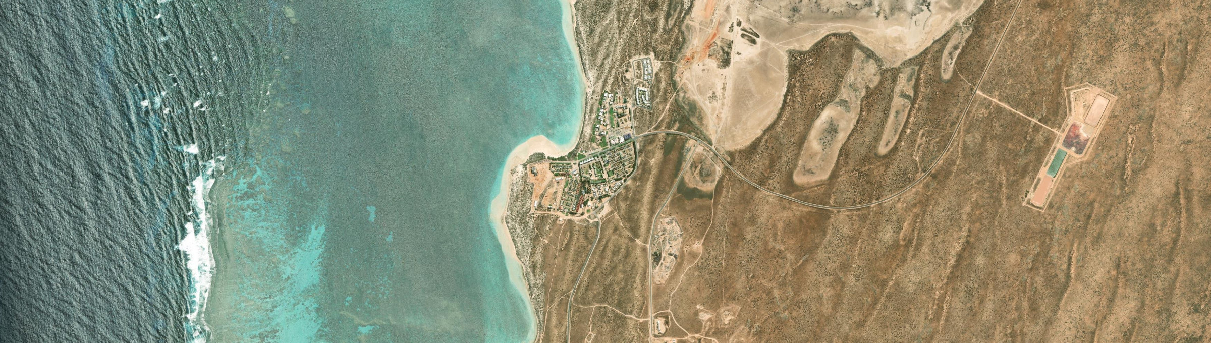 Aerial view of Coral Bay, WA
