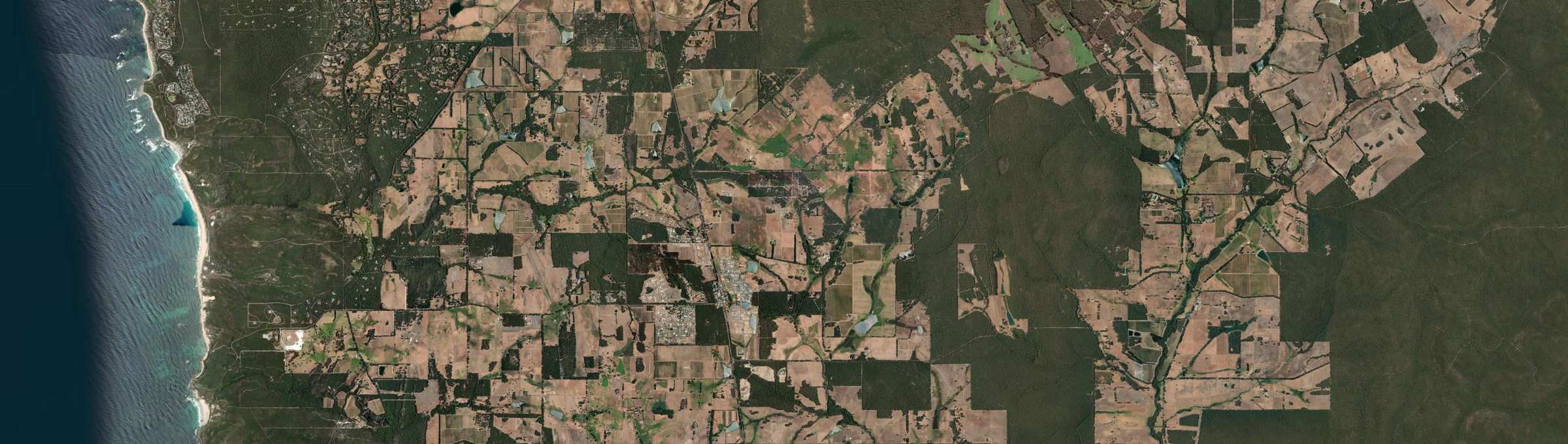 Aerial view of Witchcliffe, WA