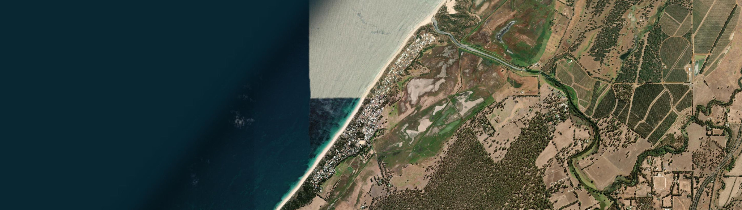 Aerial view of Peppermint Grove Beach, WA