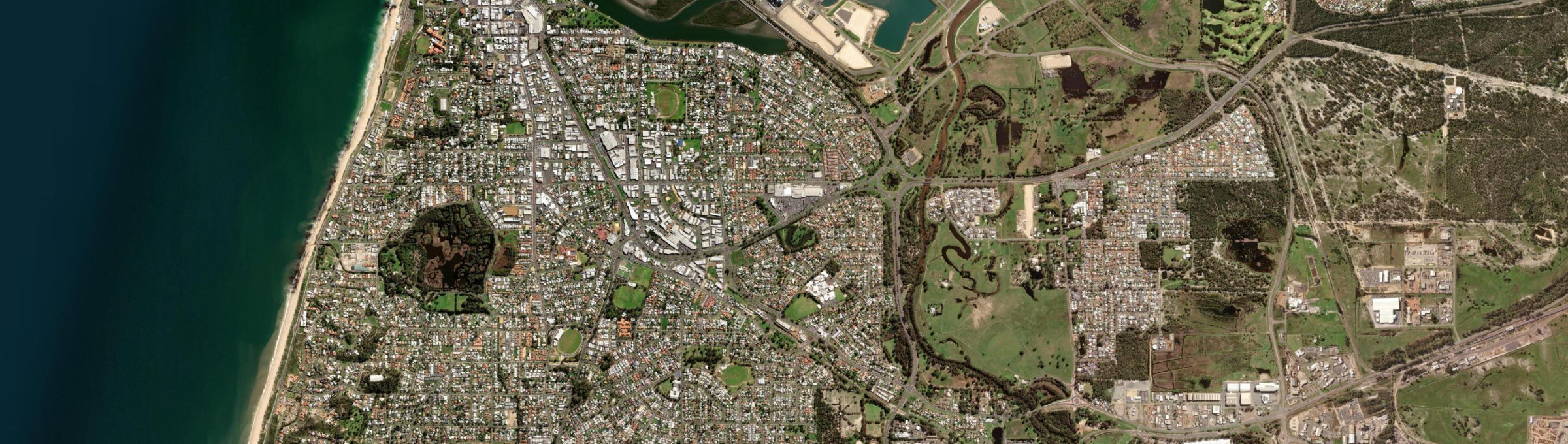Aerial view of East Bunbury, WA