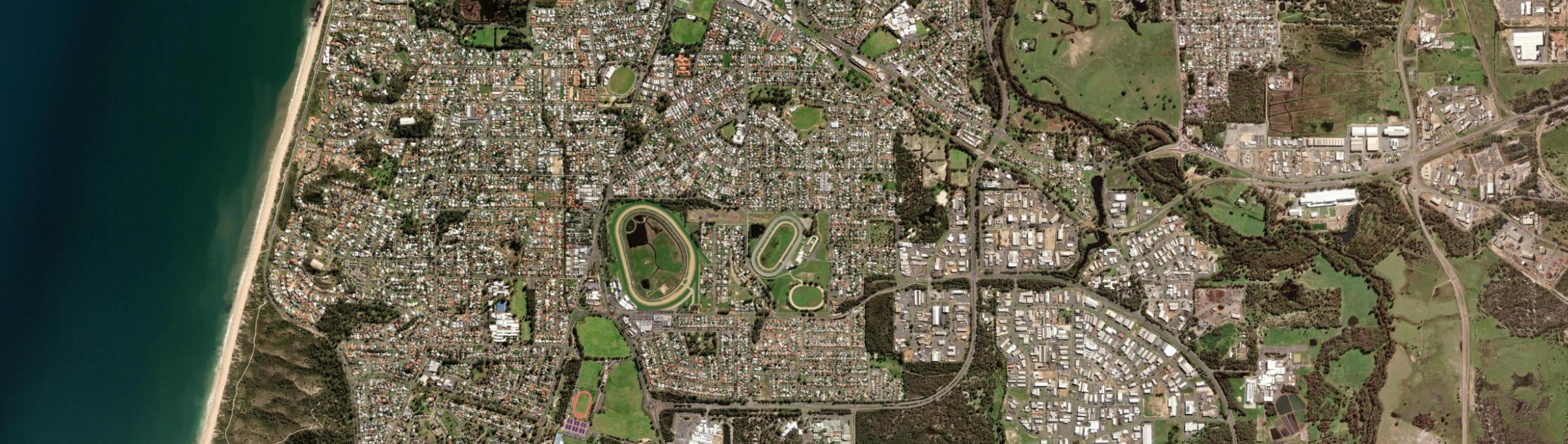 Aerial view of Carey Park, WA