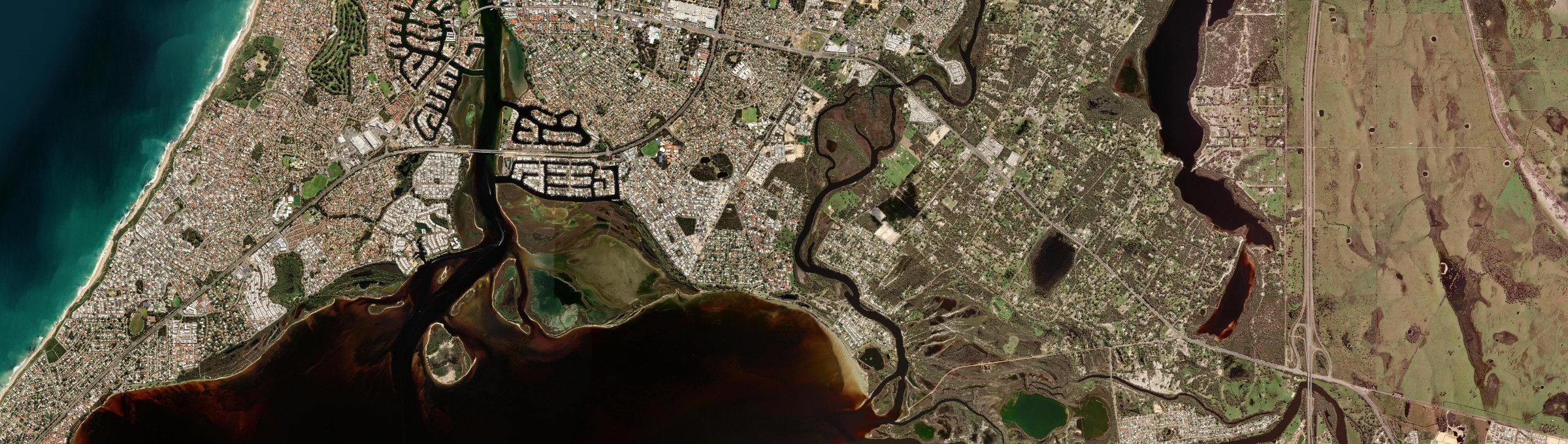 Aerial view of Coodanup, WA
