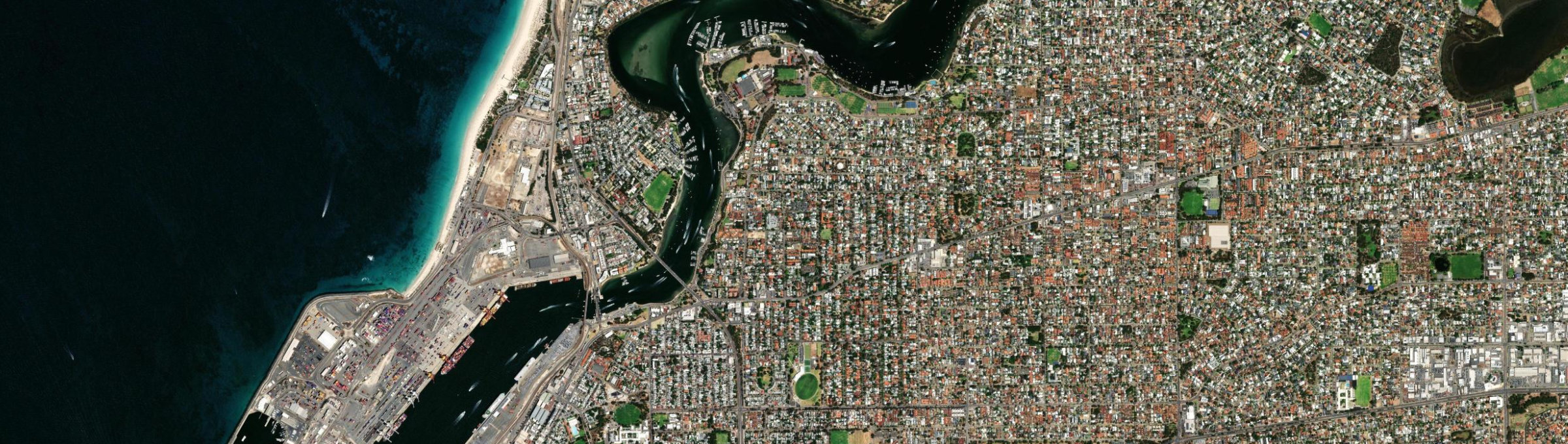 Aerial view of East Fremantle, WA