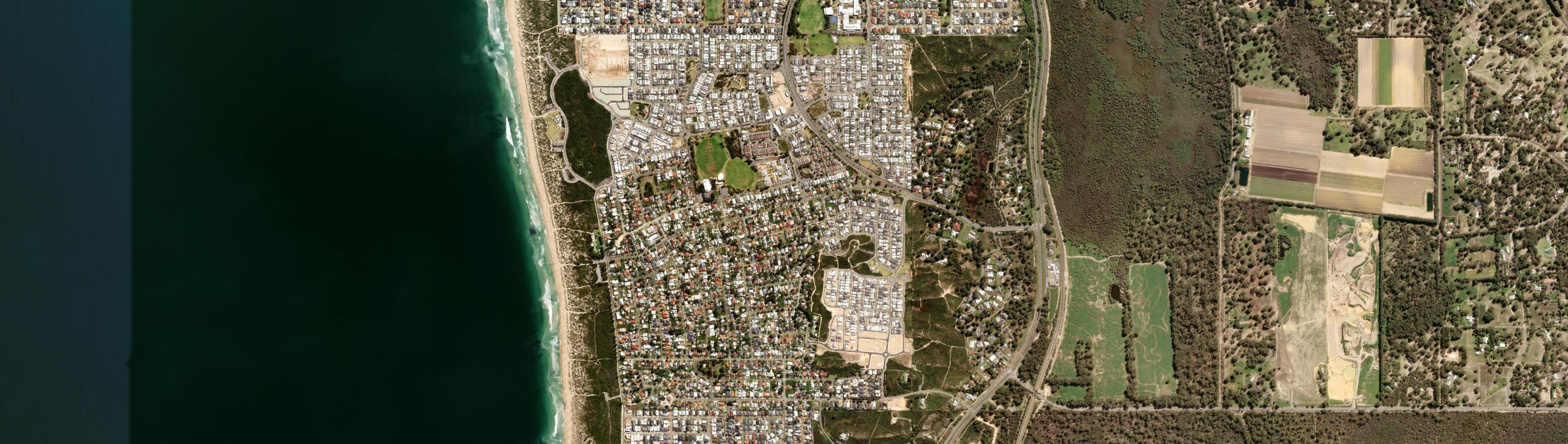 Aerial view of Golden Bay, WA