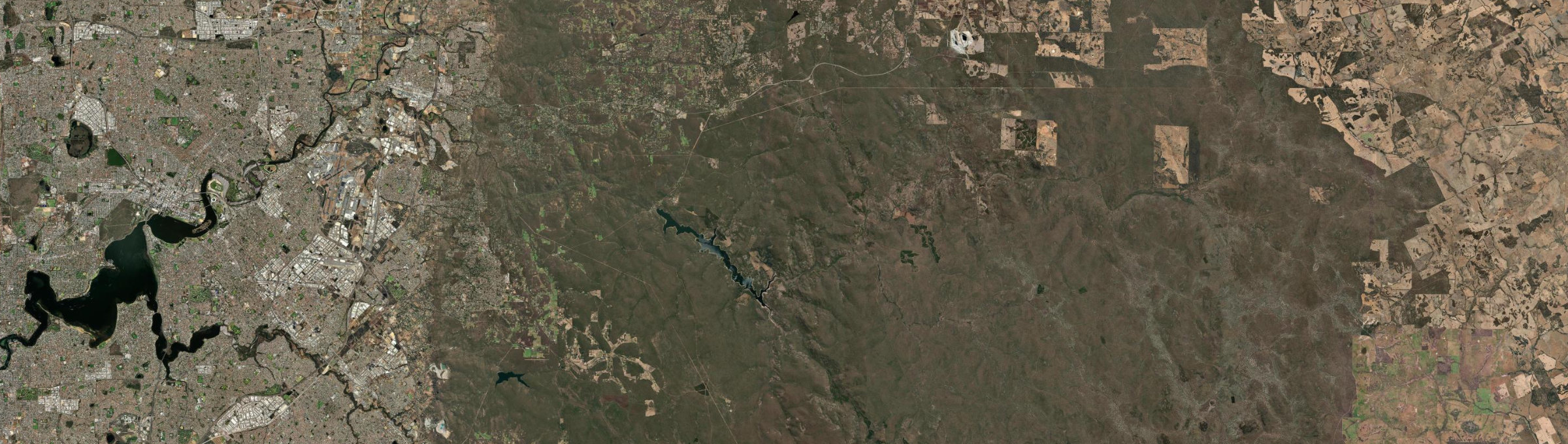 Aerial view of Sawyers Valley, WA