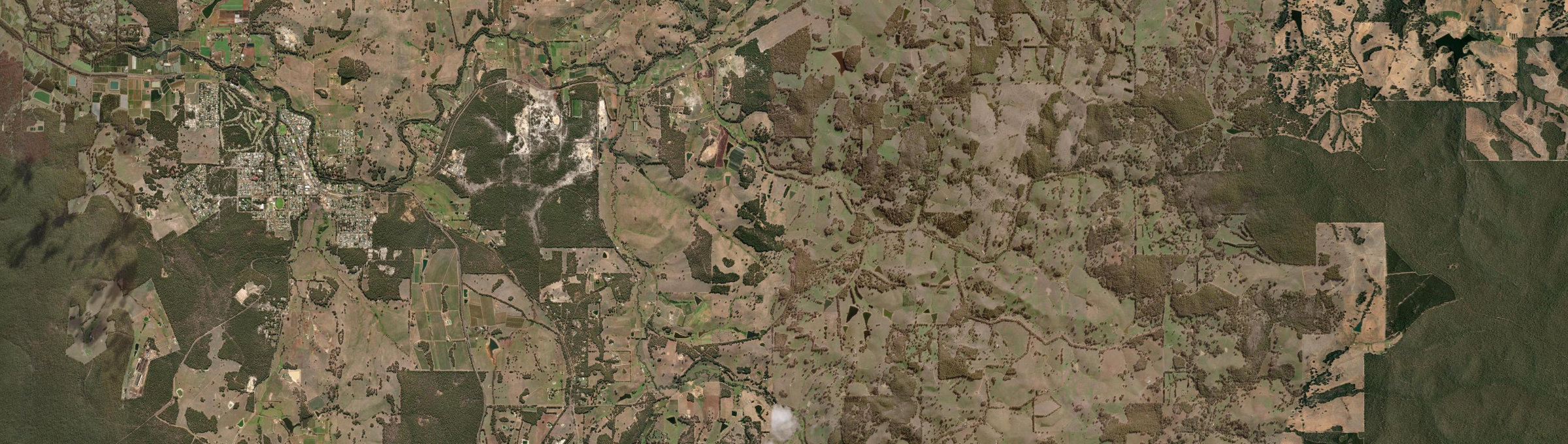 Aerial view of Charley Creek, WA