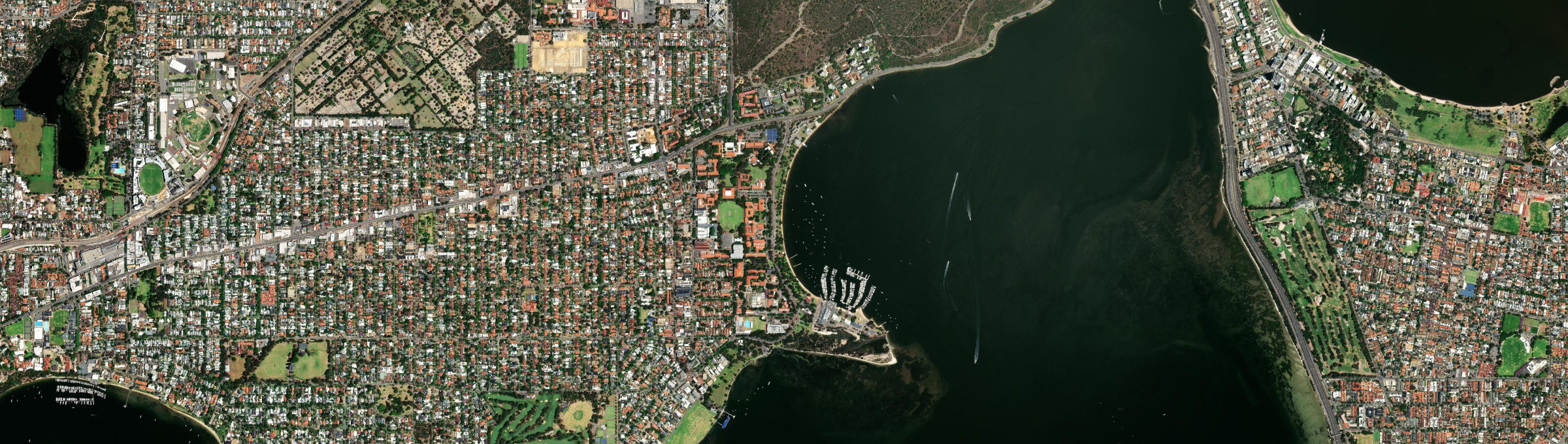 Aerial view of Crawley, WA