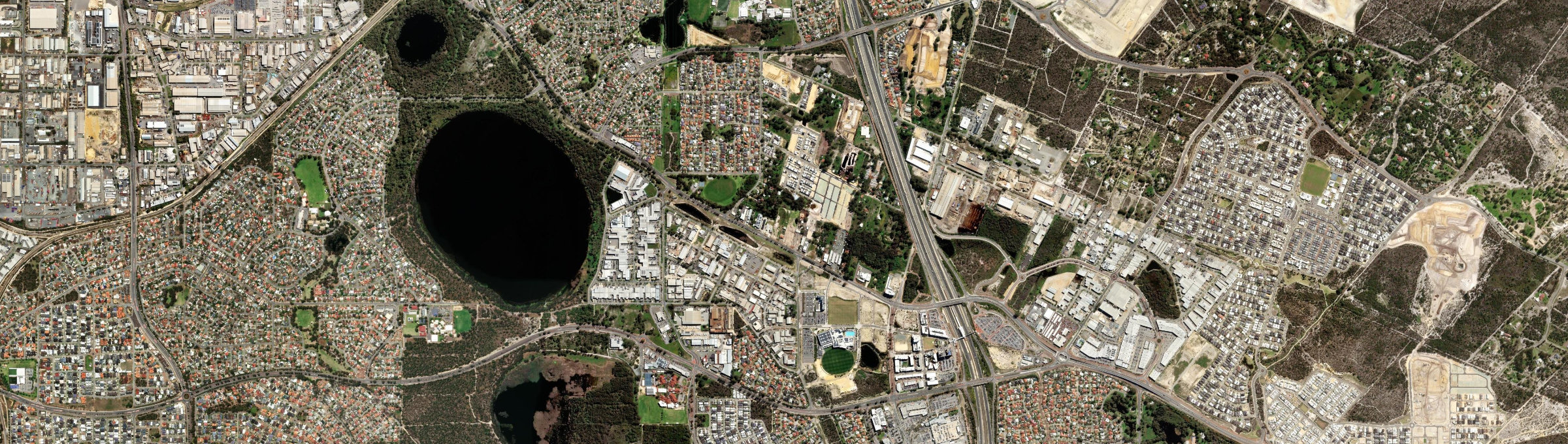 Aerial view of Cockburn Central, WA