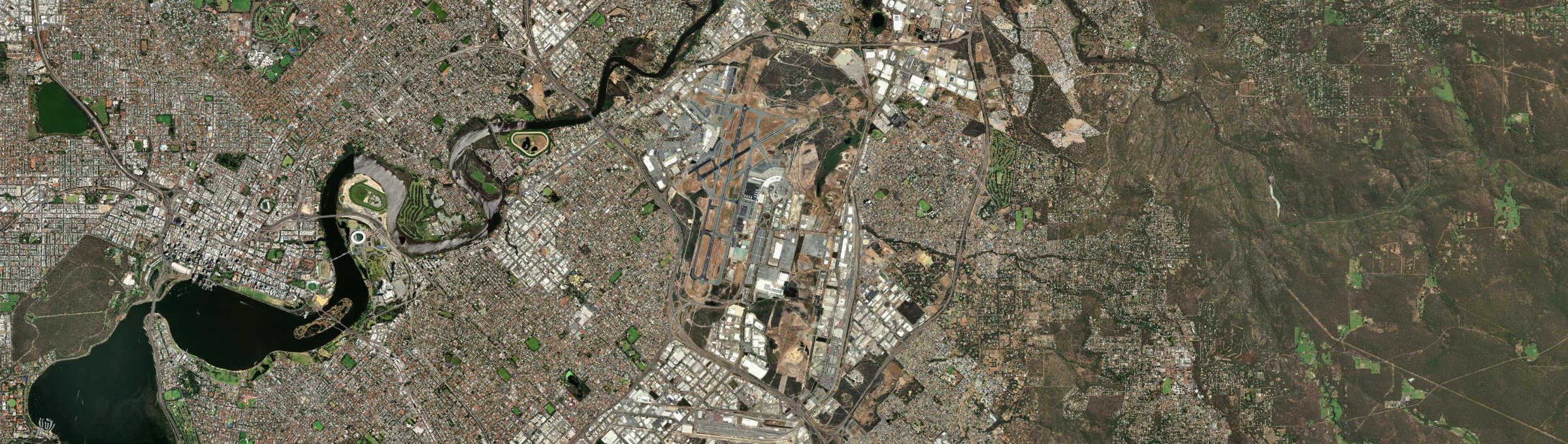 Aerial view of Perth Airport, WA