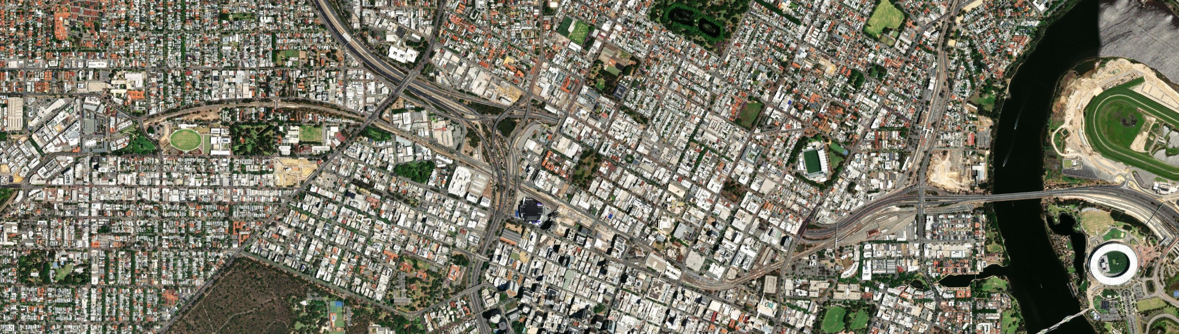 Aerial view of Northbridge (WA), WA