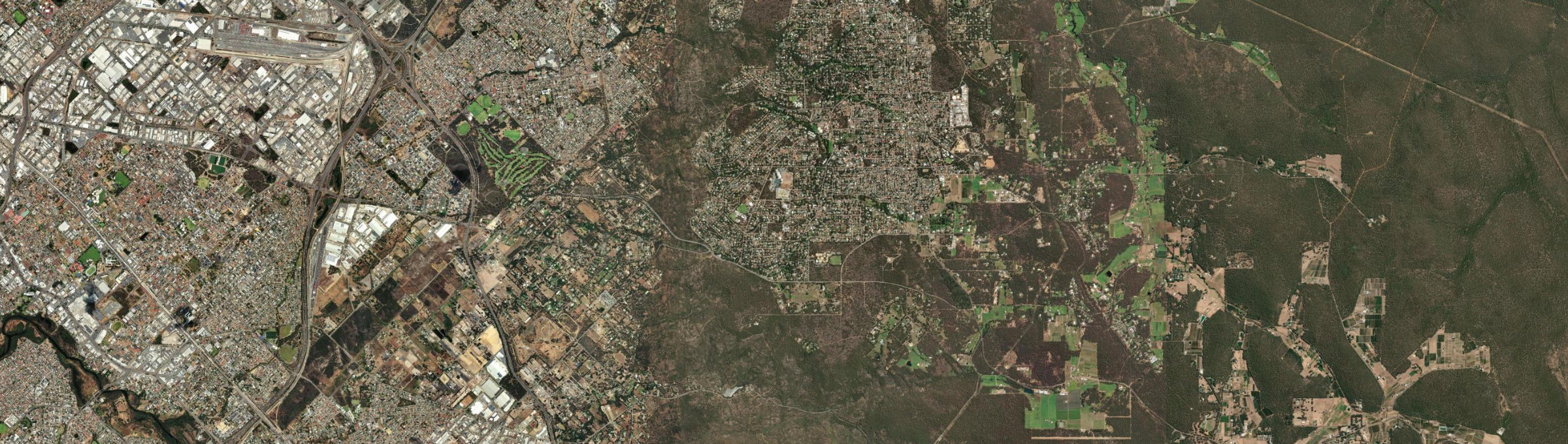 Aerial view of Lesmurdie, WA