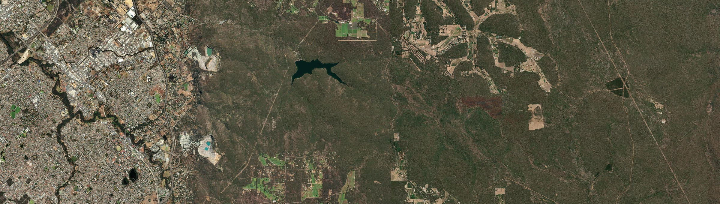 Aerial view of Canning Mills, WA