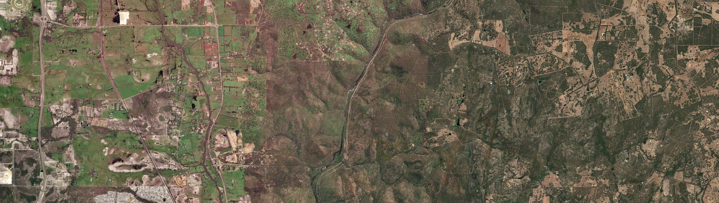 Aerial view of Walyunga National Park, WA