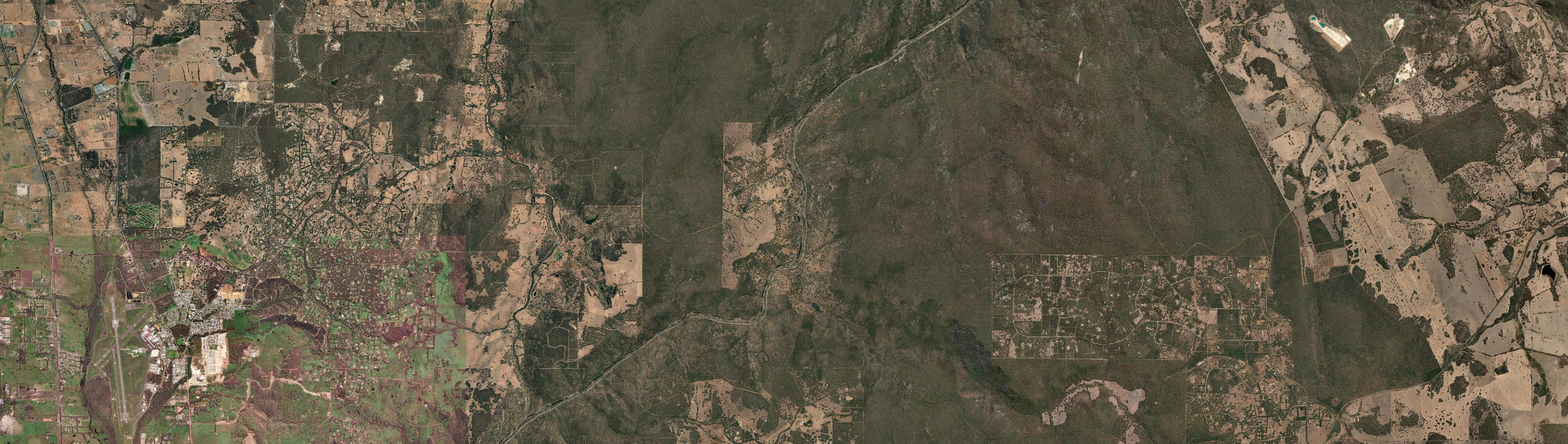 Aerial view of Avon Valley National Park, WA
