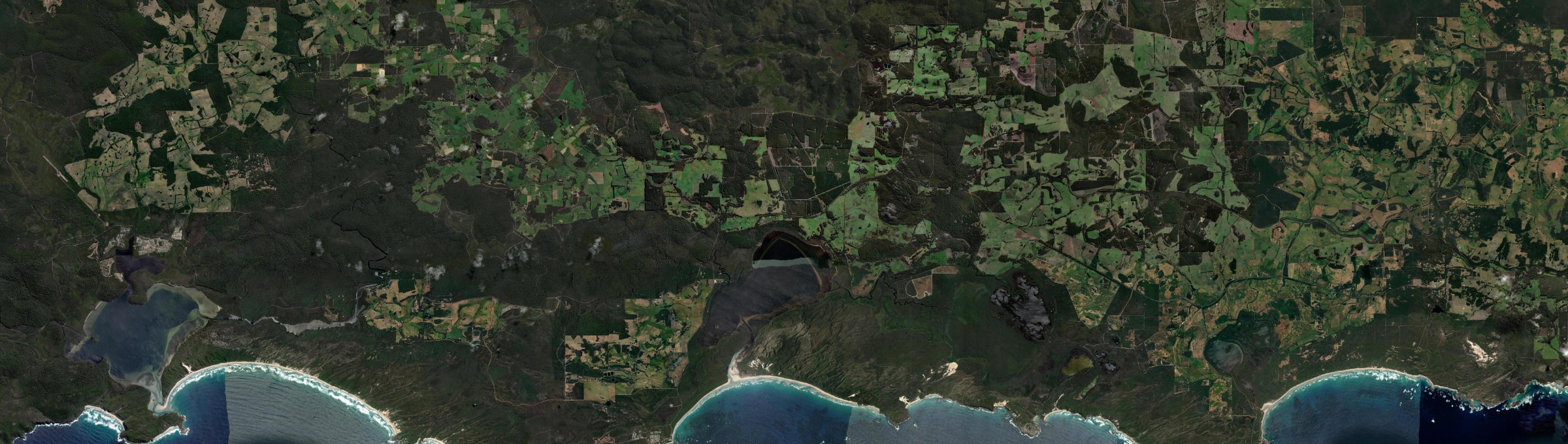 Aerial view of Bow Bridge, WA