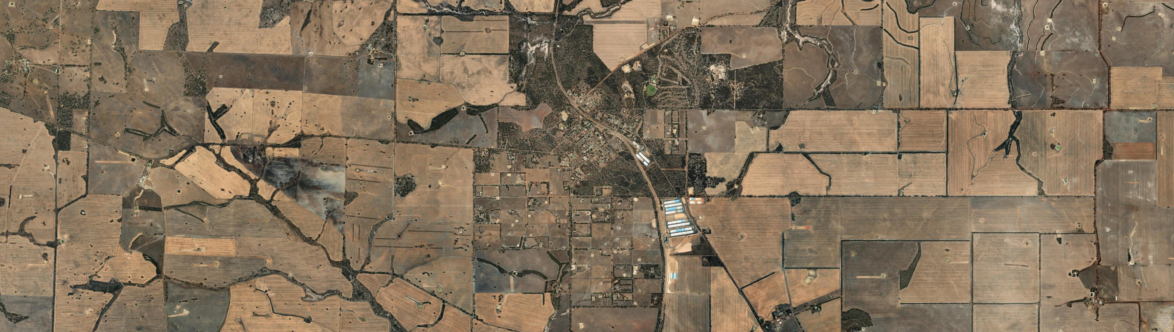 Aerial view of Broomehill Village, WA