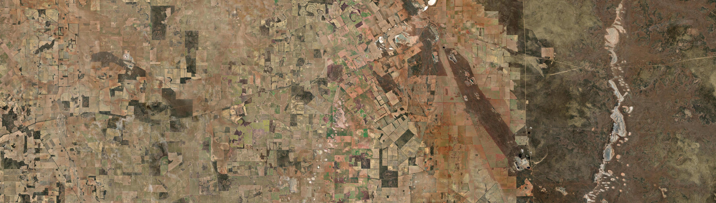 Aerial view of Moorine Rock, WA