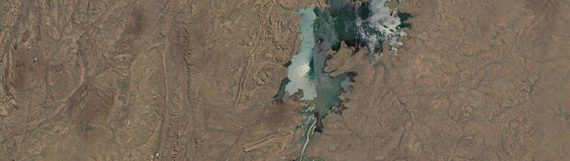 Aerial view of Lake Argyle, WA