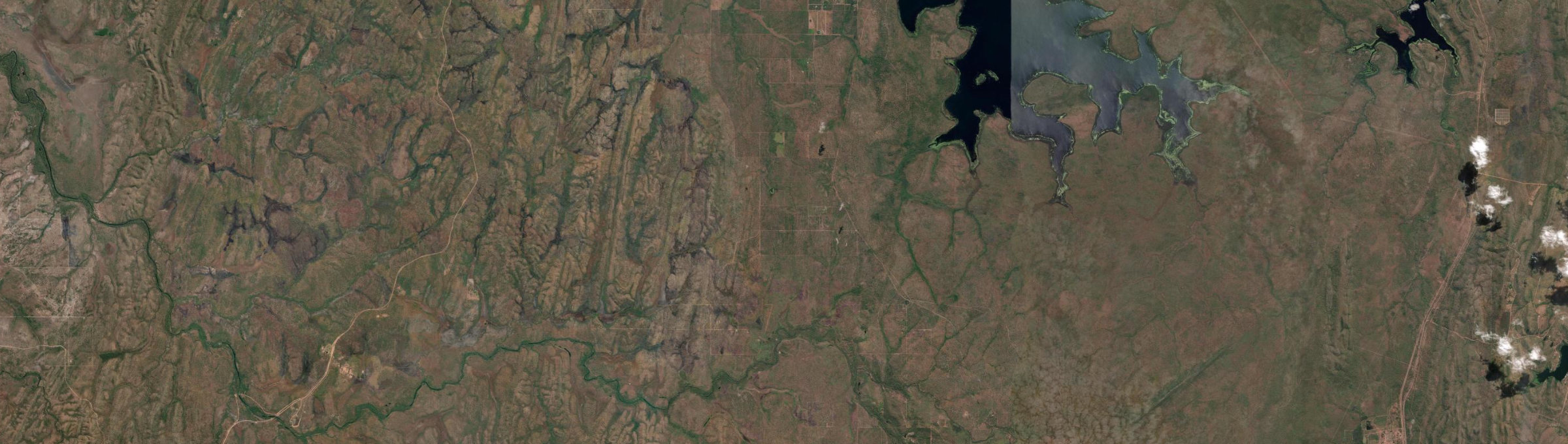Aerial view of Collett Creek, NT