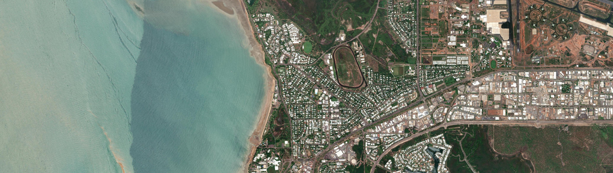 Aerial view of Fannie Bay, NT
