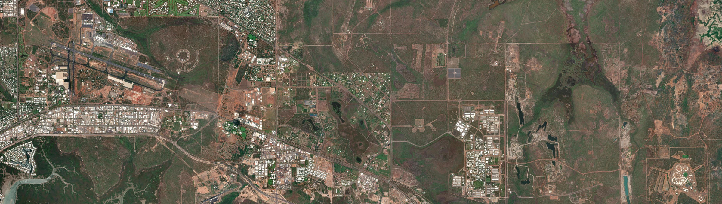 Aerial view of Knuckey Lagoon, NT