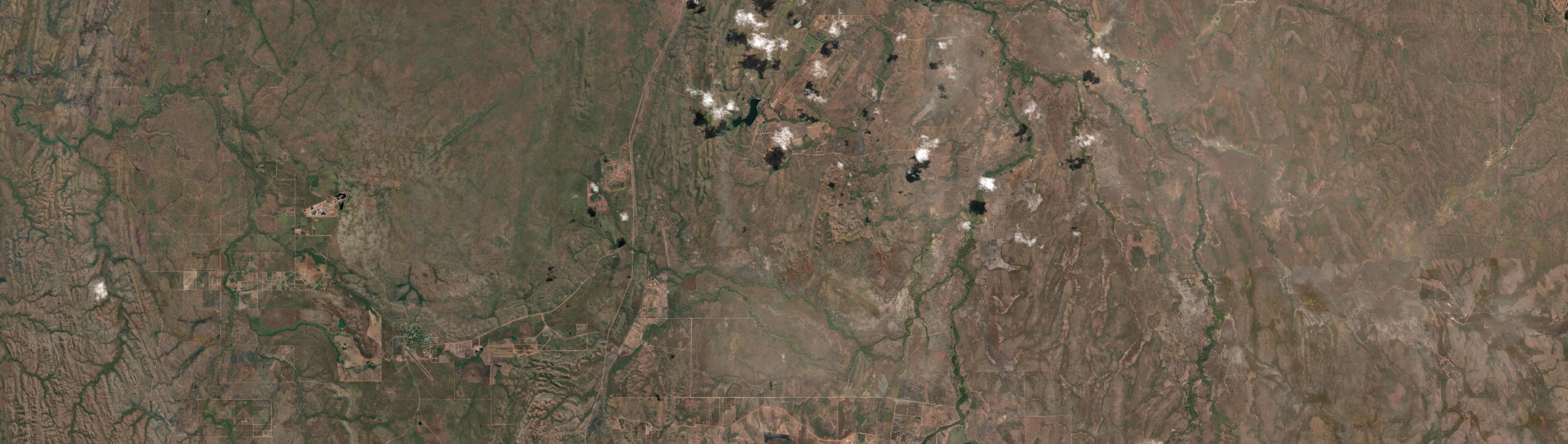 Aerial view of Coomalie Creek, NT