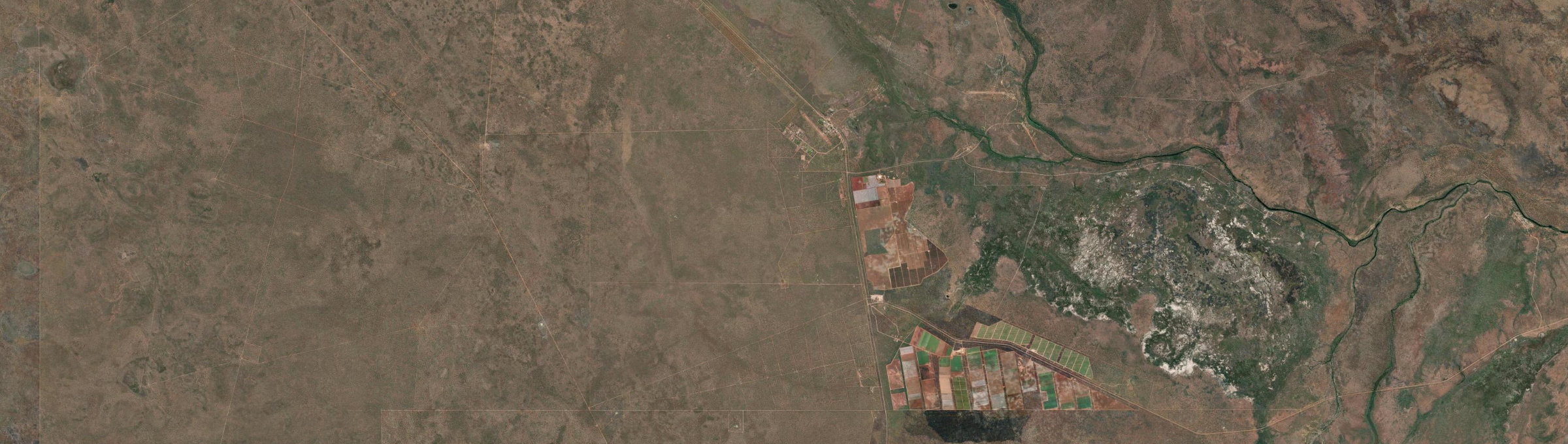 Aerial view of Mataranka, NT