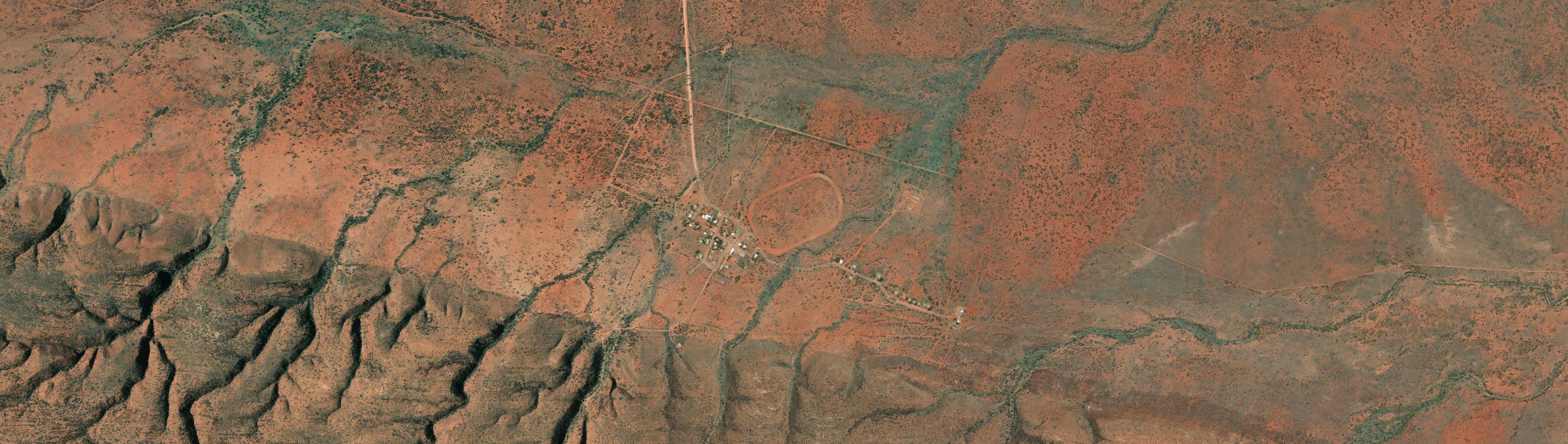 Aerial view of Wallace Rockhole, NT