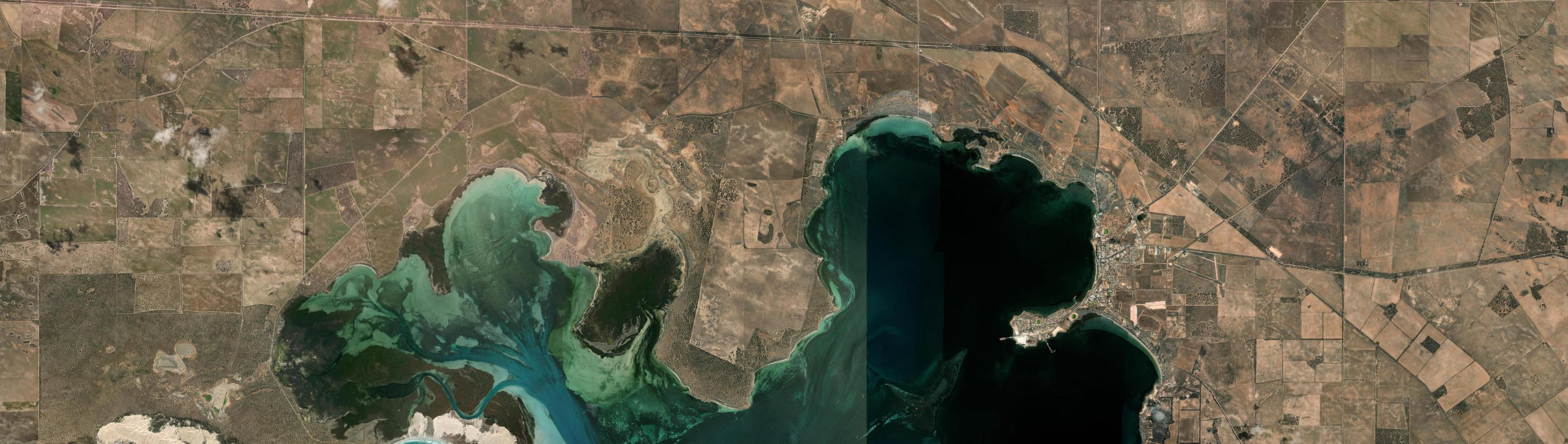 Aerial view of Denial Bay, SA