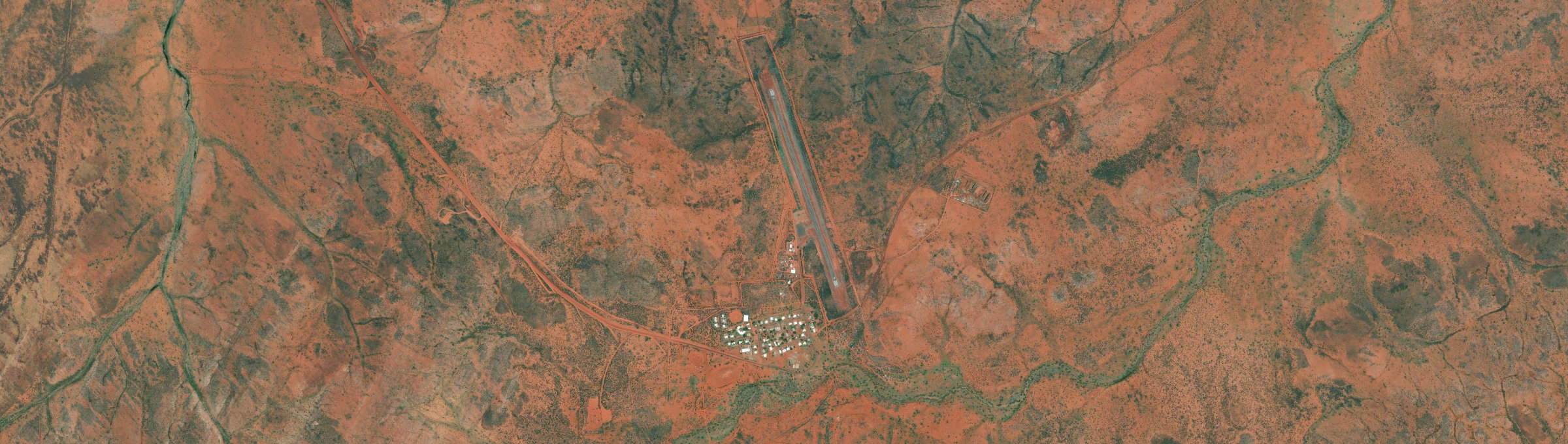 Aerial view of Canteen Creek, NT