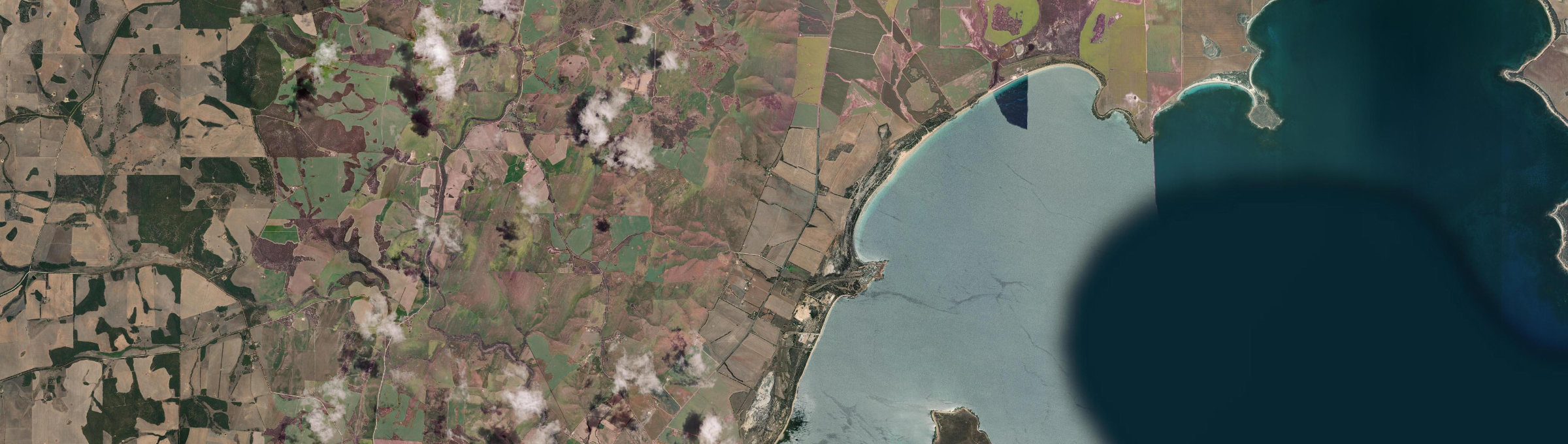 Aerial view of Louth Bay, SA