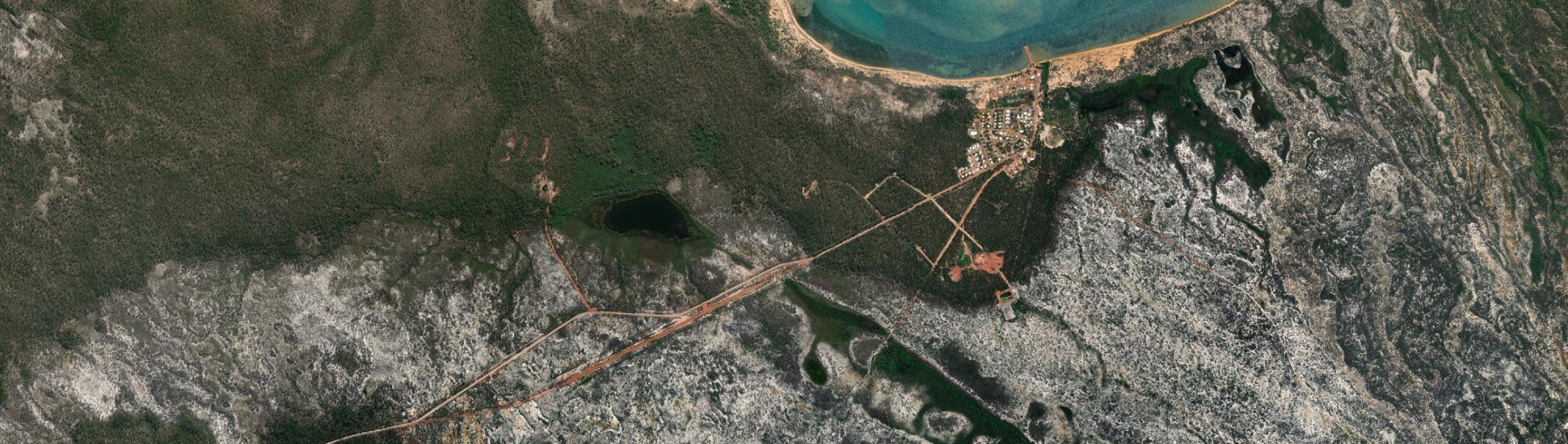 Aerial view of Umbakumba, NT
