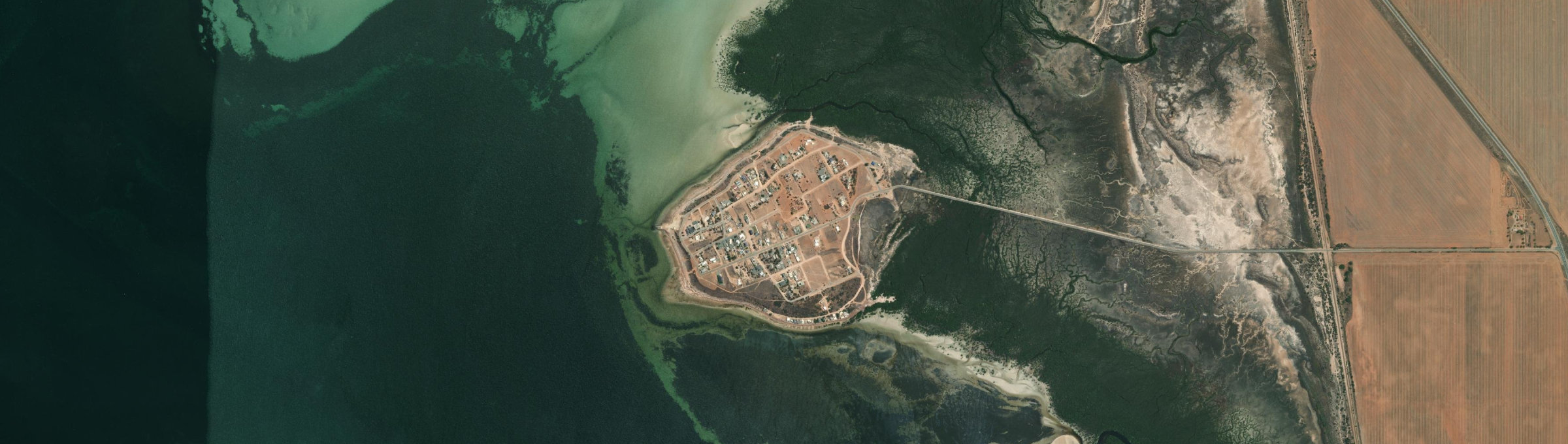Aerial view of Weeroona Island, SA