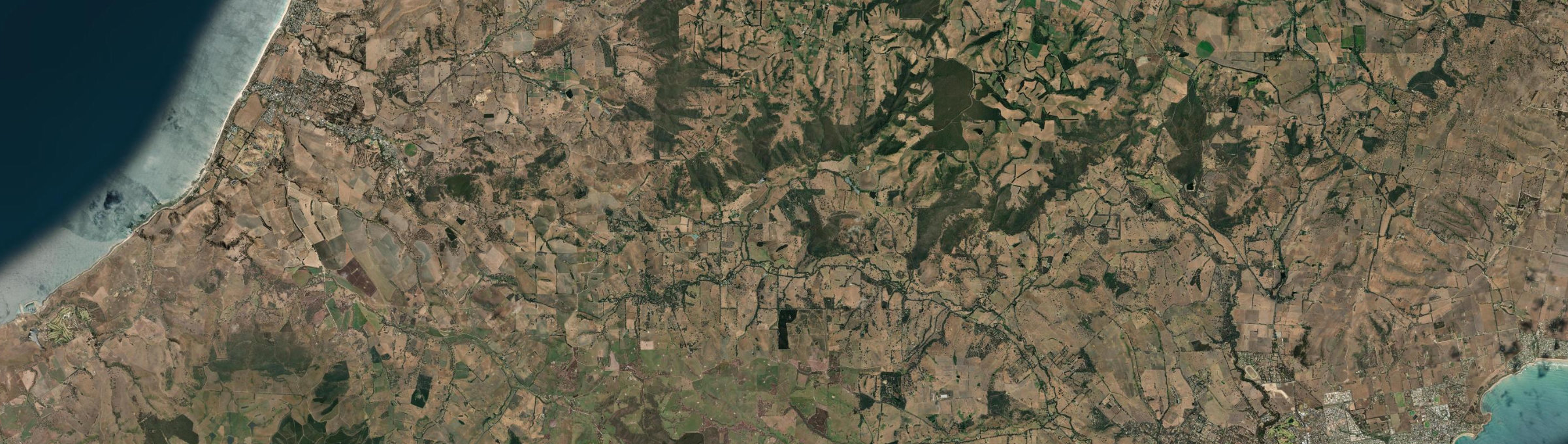 Aerial view of Inman Valley, SA