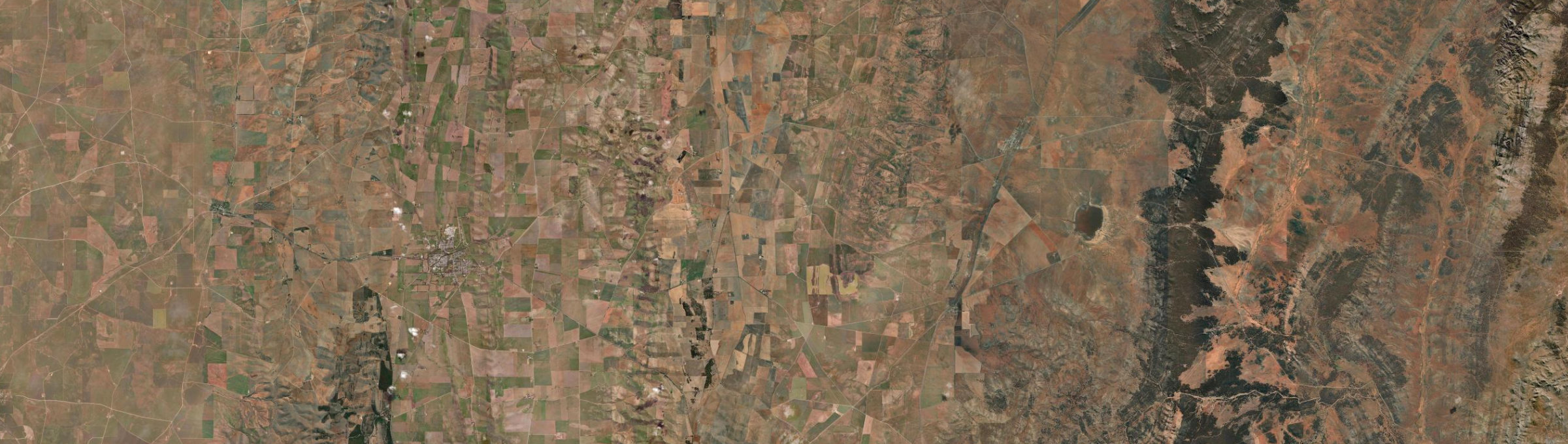 Aerial view of Canowie Belt, SA