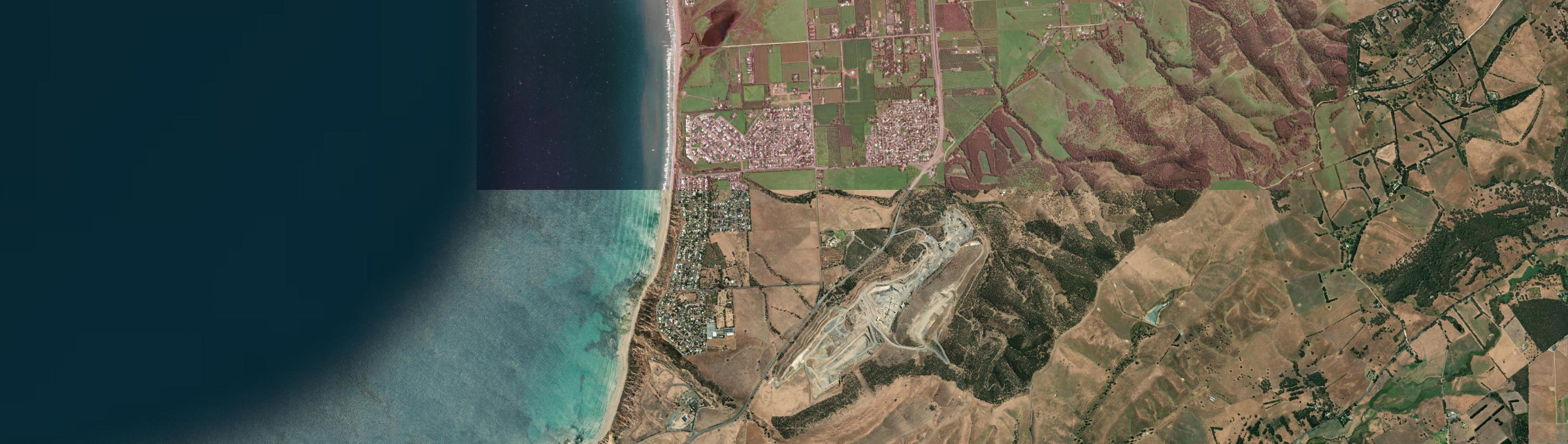 Aerial view of Sellicks Beach, SA
