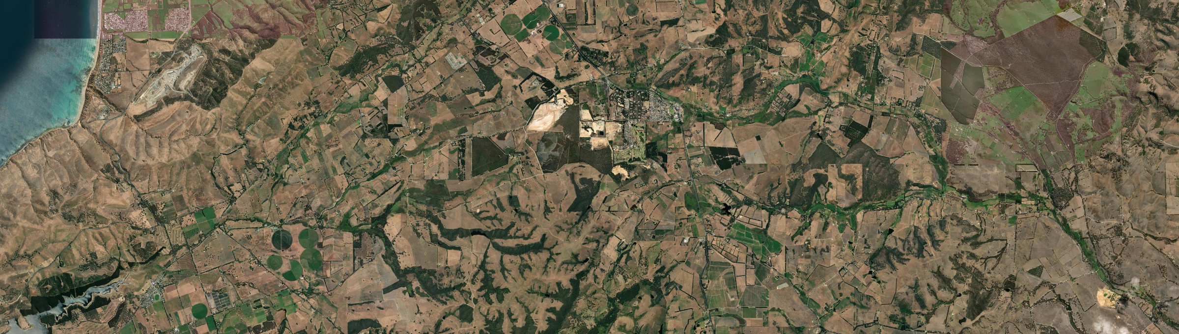Aerial view of Mount Compass, SA