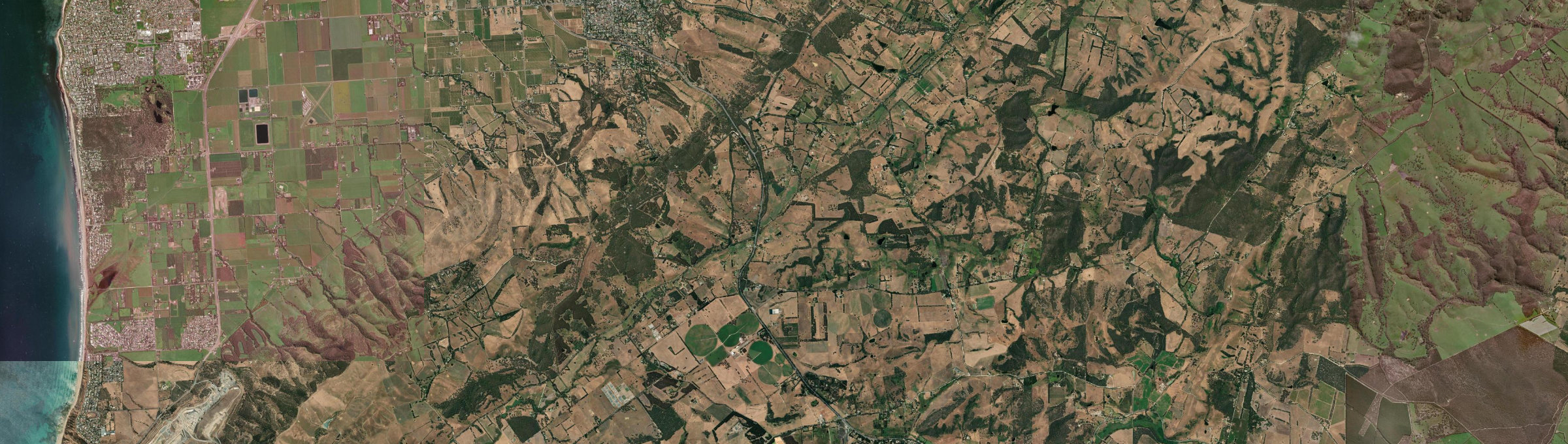 Aerial view of Willunga Hill, SA