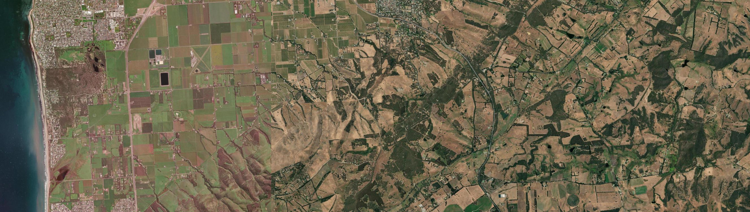 Aerial view of Willunga South, SA