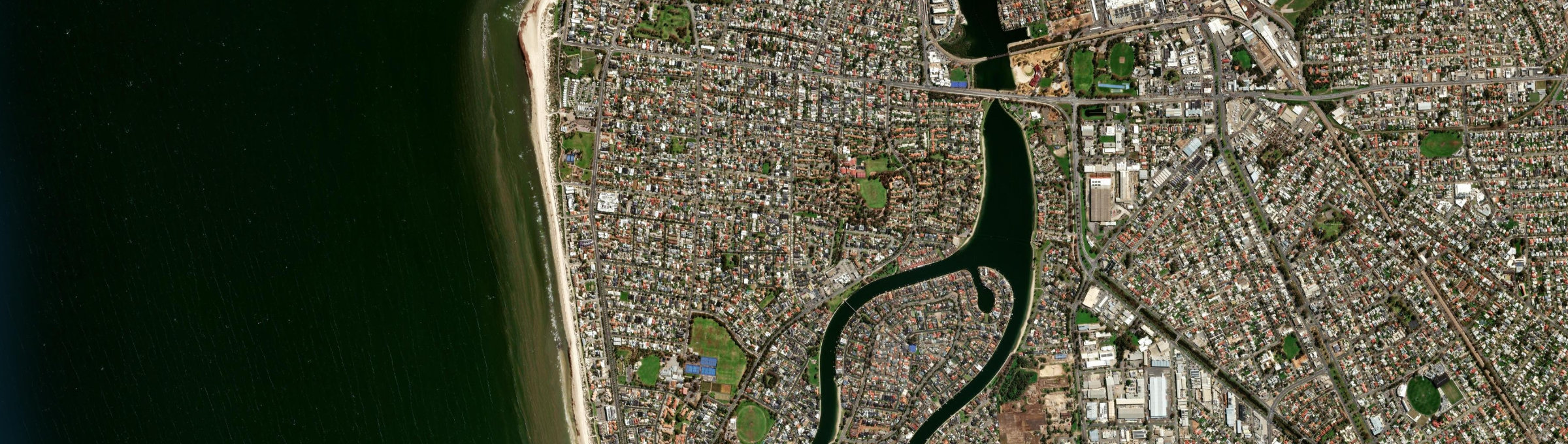 Aerial view of Semaphore Park, SA