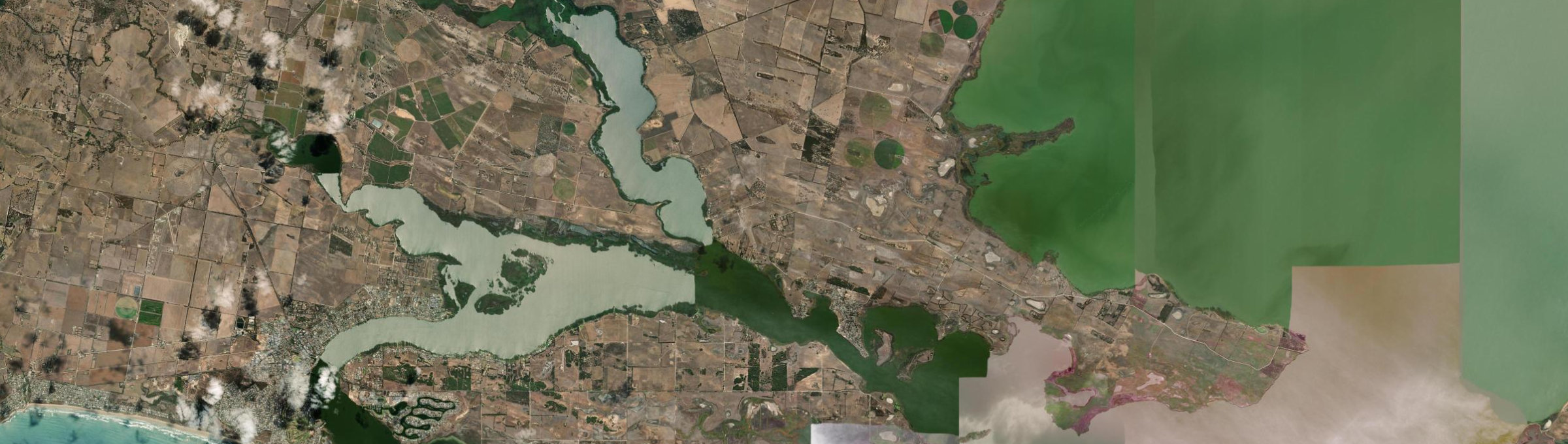 Aerial view of Clayton Bay, SA