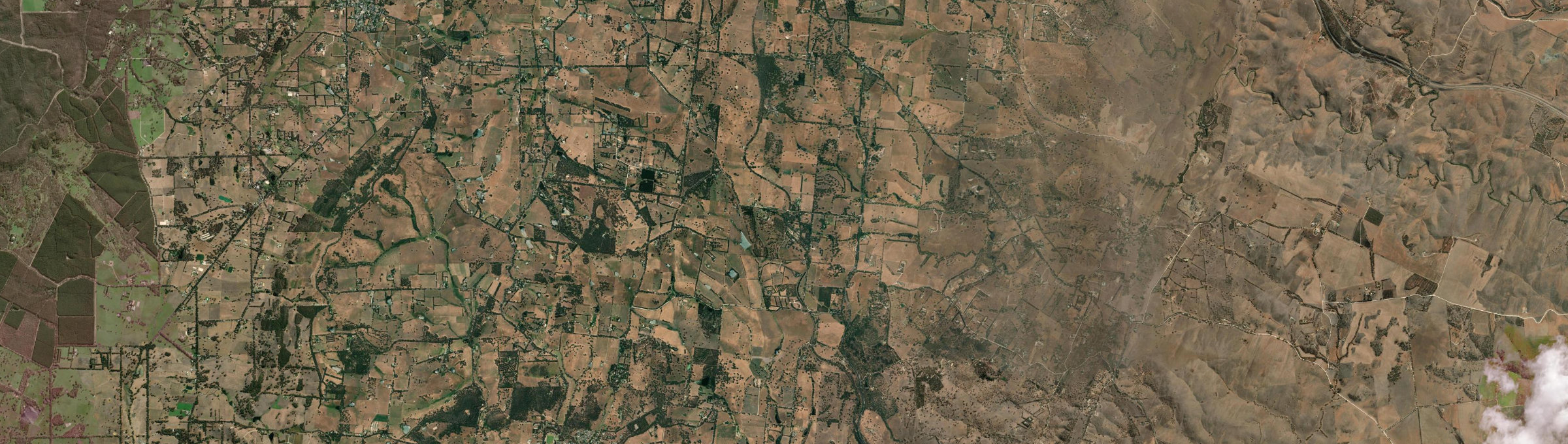 Aerial view of Bugle Ranges, SA