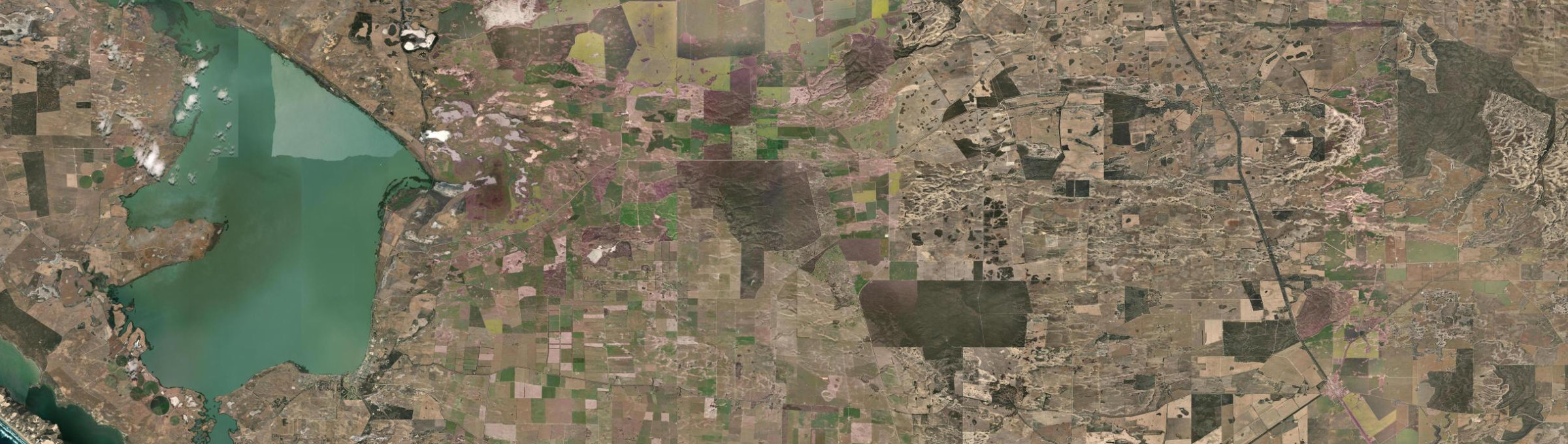 Aerial view of Meningie East, SA