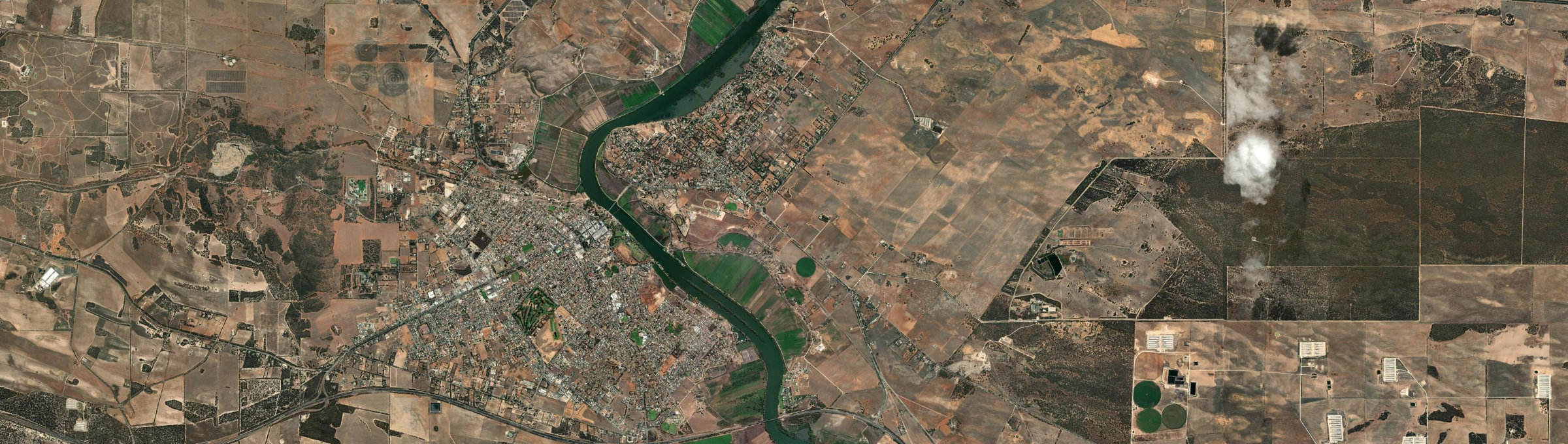 Aerial view of Murray Bridge East, SA