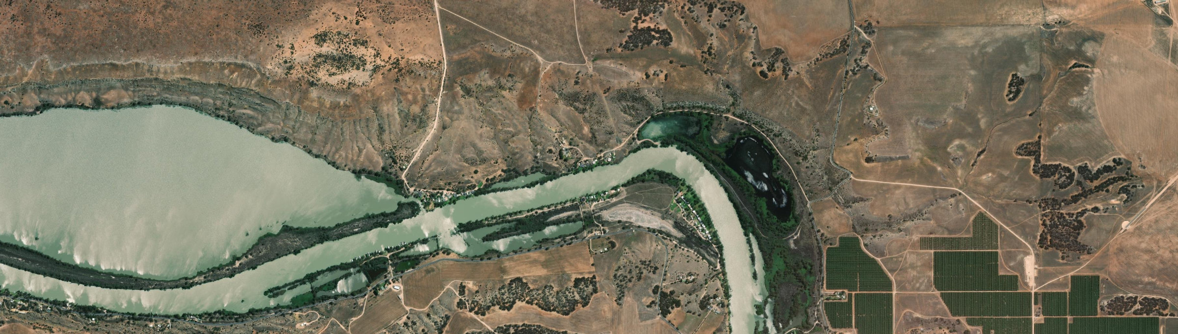 Aerial view of Old Teal Flat, SA
