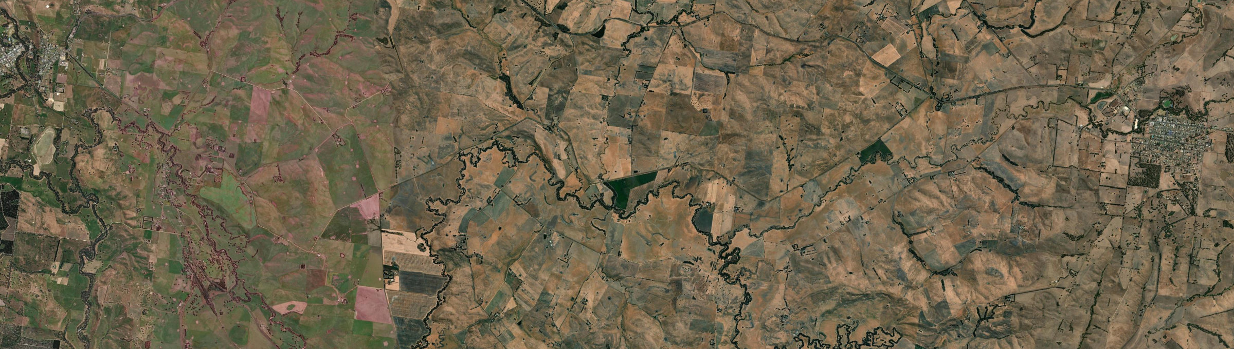 Aerial view of Clover Flat, VIC