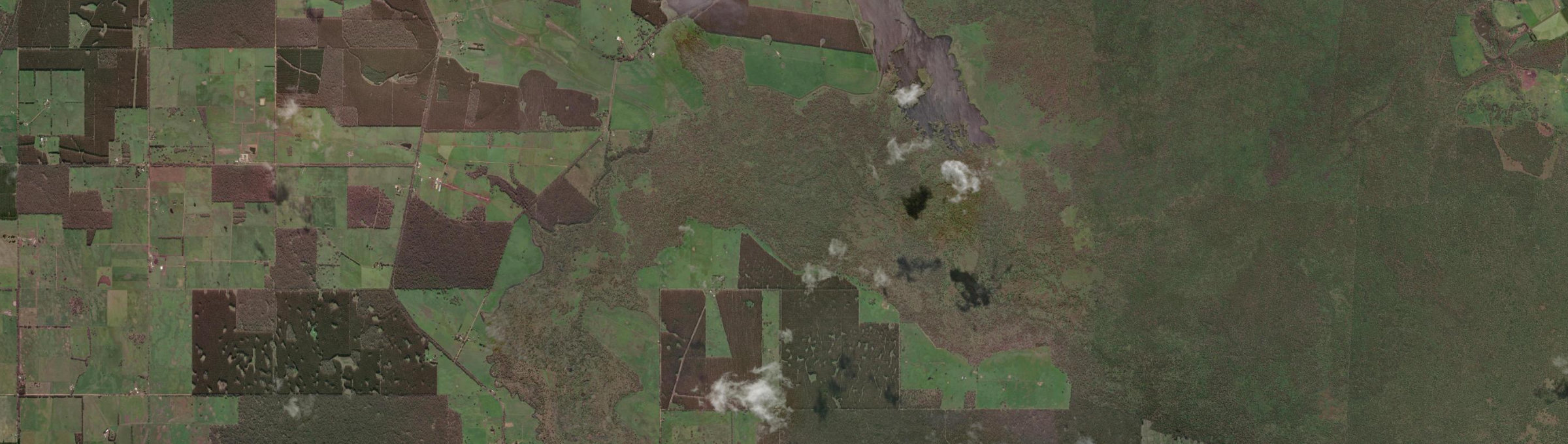 Aerial view of Lake Condah, VIC