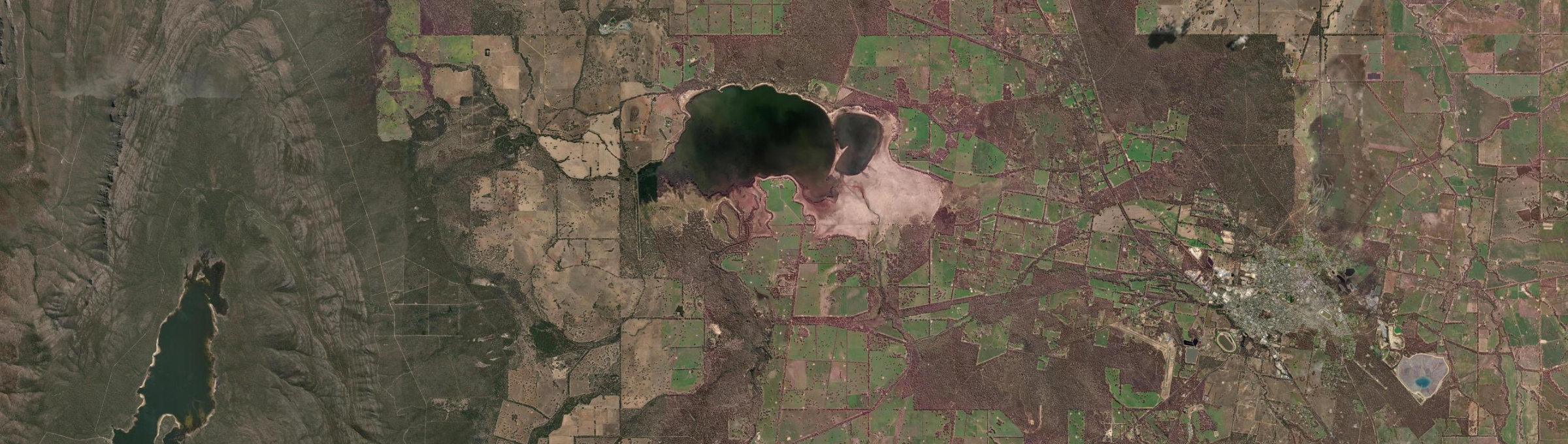 Aerial view of Lake Lonsdale, VIC