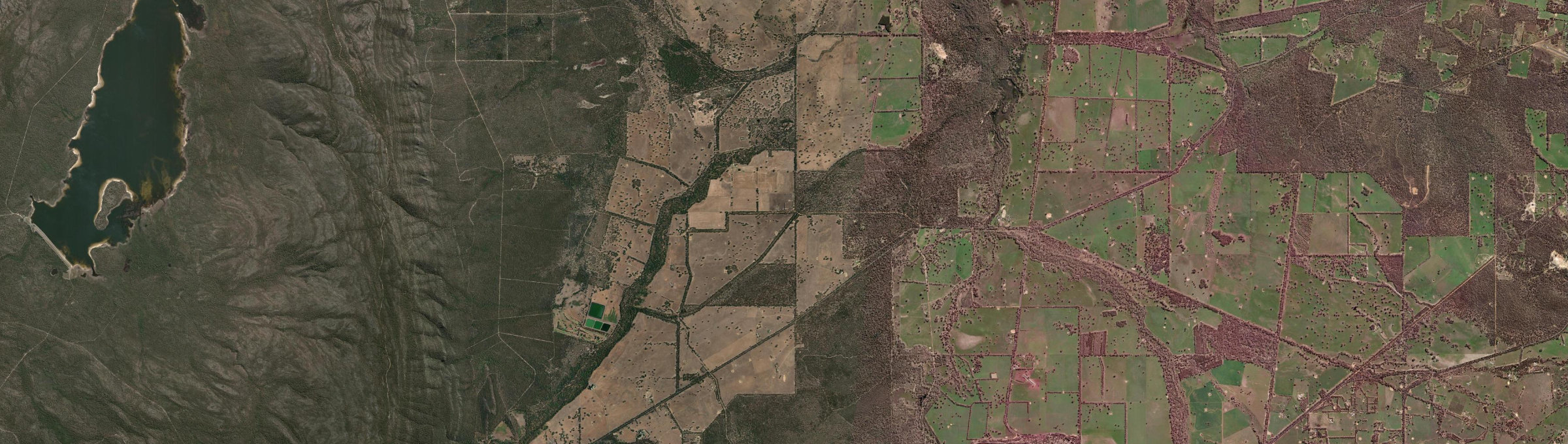 Aerial view of Fyans Creek, VIC